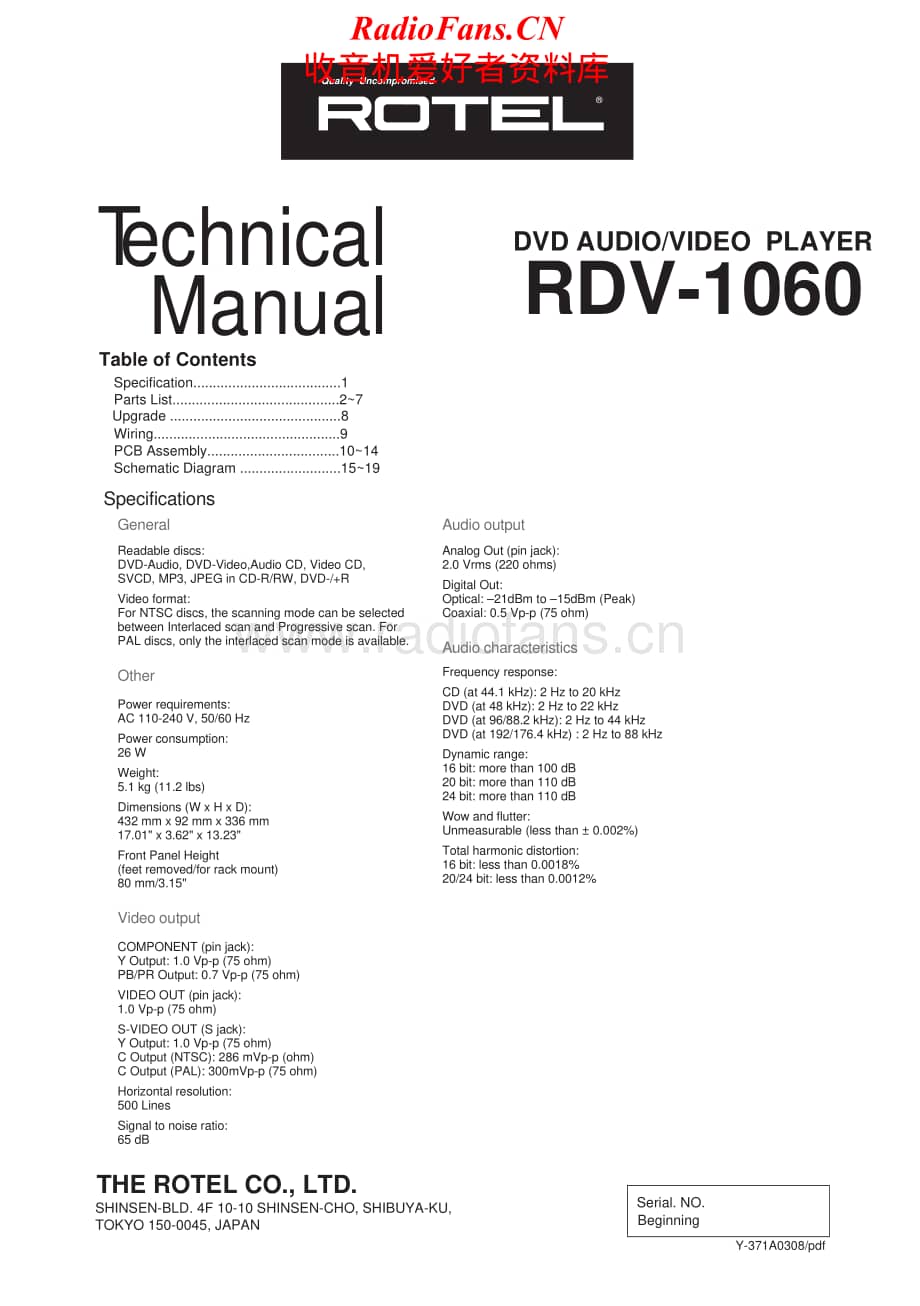 Rotel-RDV-1060-Service-Manual电路原理图.pdf_第1页