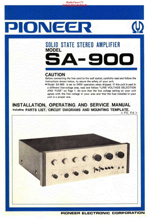 Pioneer-SA-900-Service-Manual电路原理图.pdf
