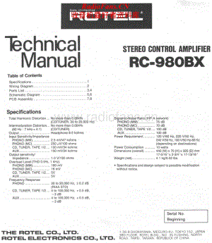 Rotel-RC-980BX-Service-Manual电路原理图.pdf