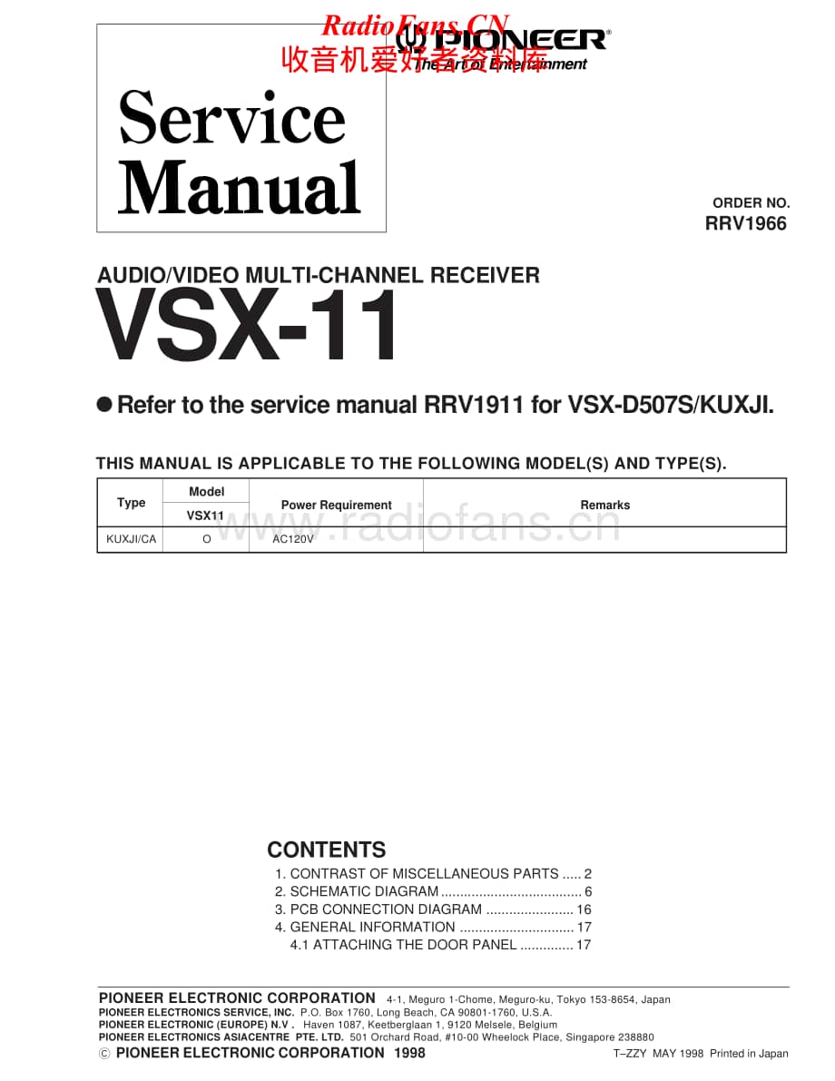Pioneer-VSX-11-Service-Manual电路原理图.pdf_第1页