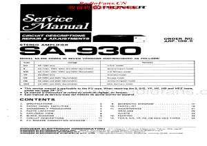 Pioneer-SA-930-Service-Manual电路原理图.pdf