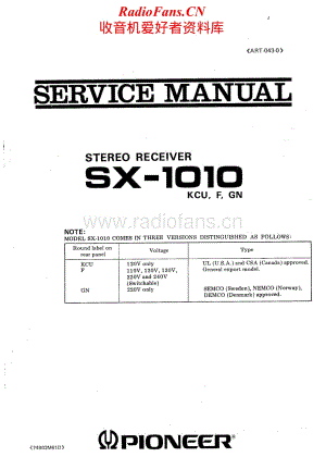 Pioneer-SX-1010-Service-Manual电路原理图.pdf