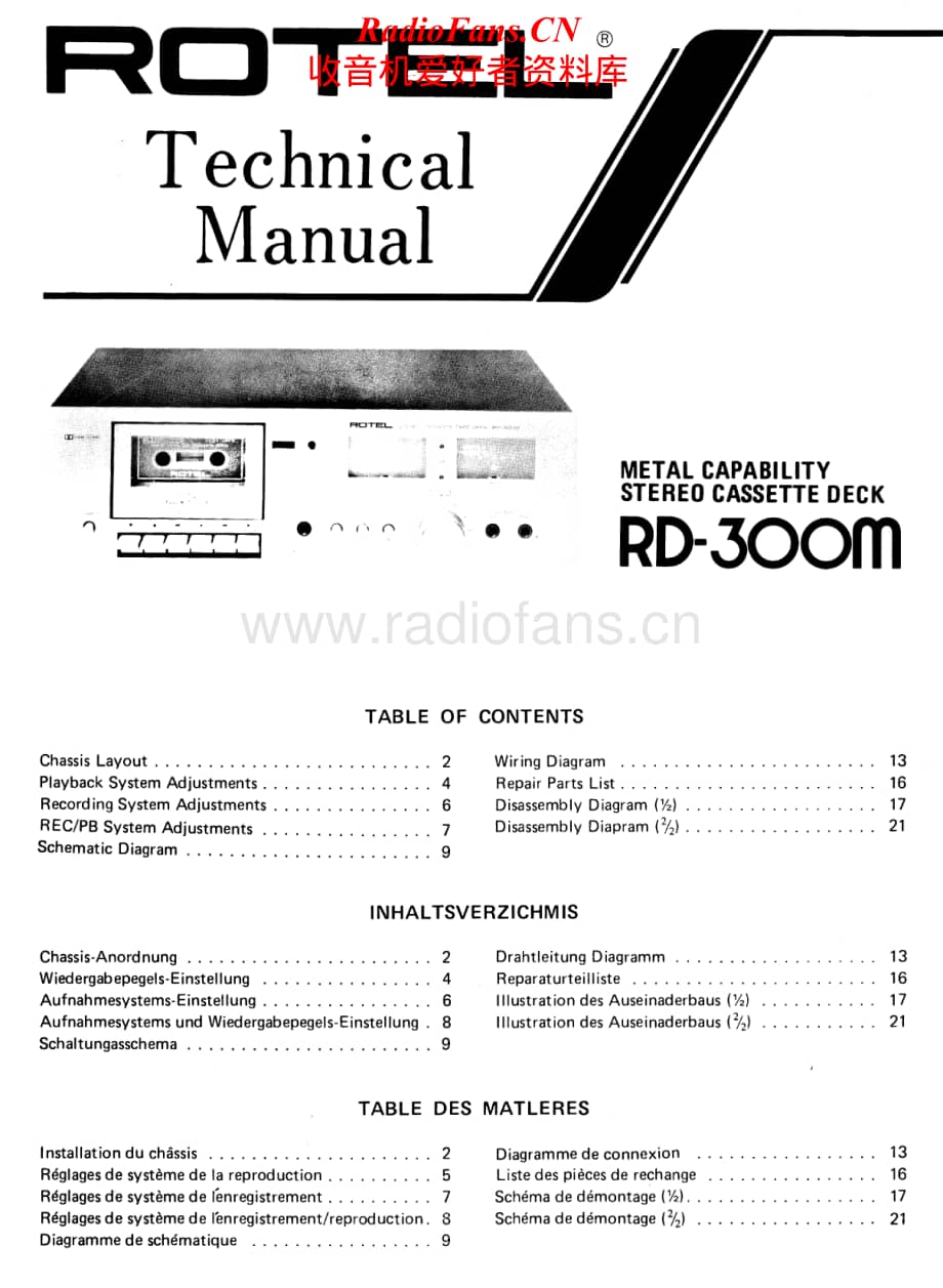 Rotel-RD-300M-Service-Manual电路原理图.pdf_第1页