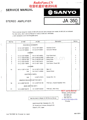 Sanyo-JA-350-Service-Manual电路原理图.pdf