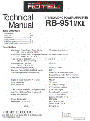 Rotel-951-Mk2-Service-Manual电路原理图.pdf