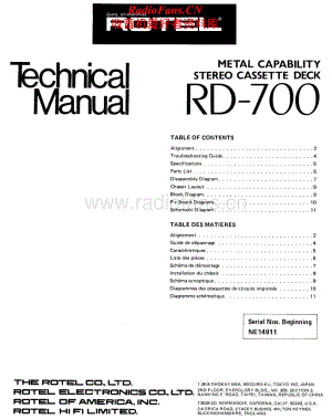 Rotel-RD-700-Service-Manual电路原理图.pdf