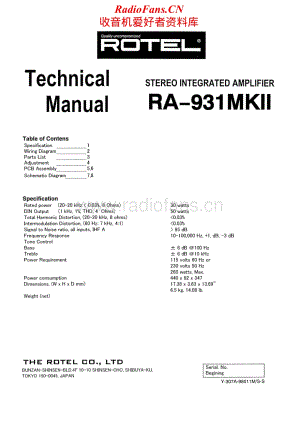 Rotel-RA-931-Mk2-Service-Manual电路原理图.pdf