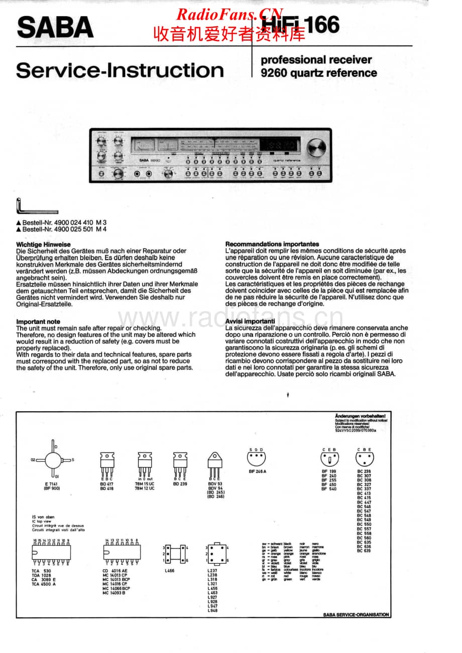 Saba-9260-Service-Manual电路原理图.pdf_第1页