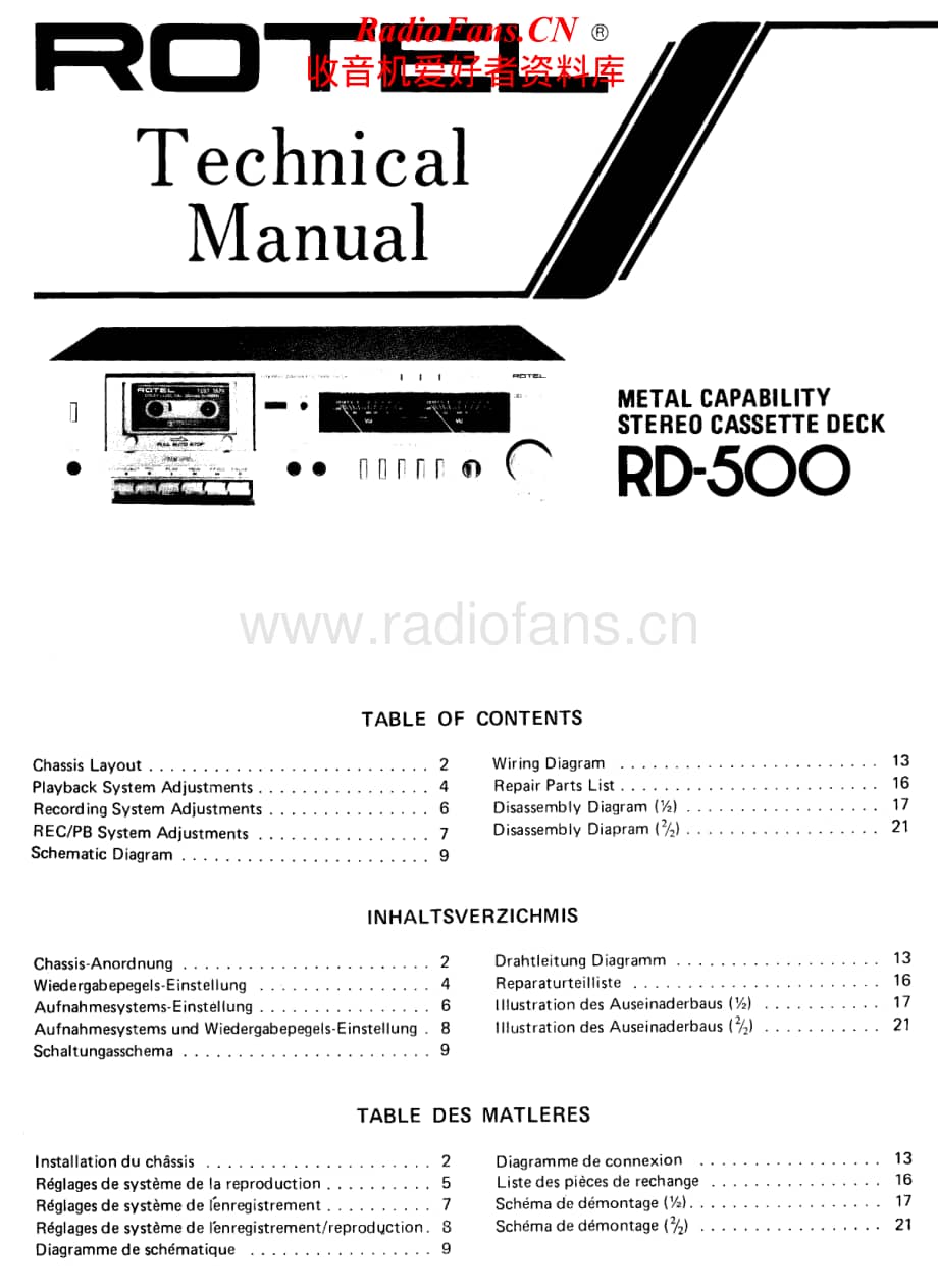 Rotel-RD-500-Service-Manual电路原理图.pdf_第1页