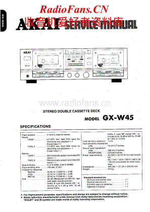 Akai-GXW45-tape-sm维修电路原理图.pdf
