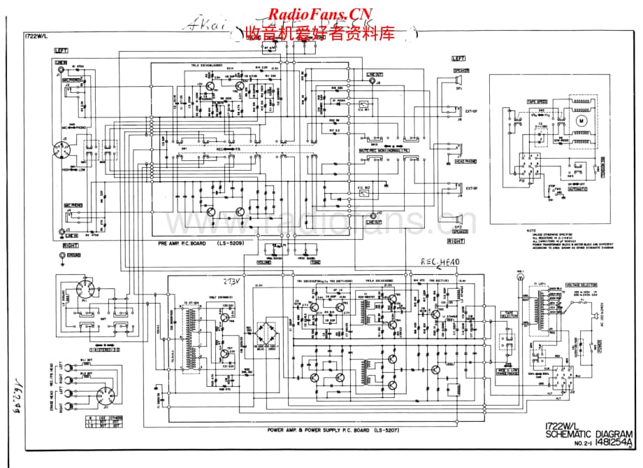 Akai-1722W-tape-sch维修电路原理图.pdf_第1页