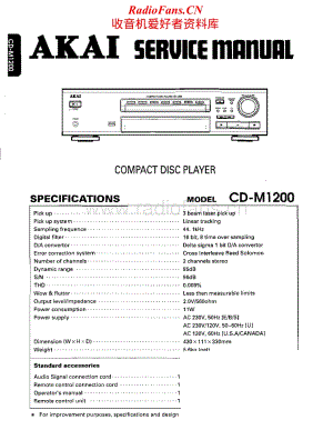 Akai-CDM1200-cd-sm维修电路原理图.pdf