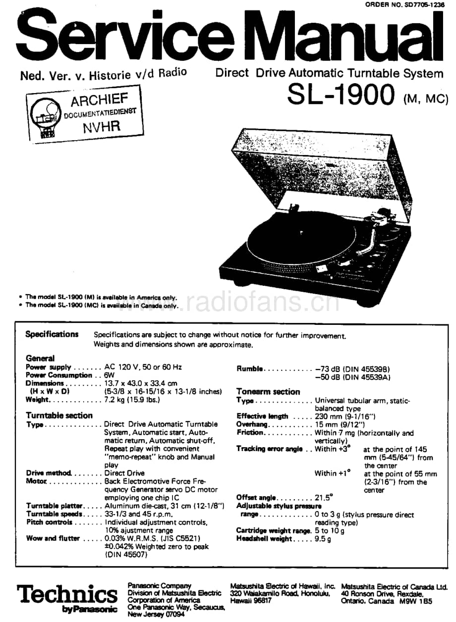 Panasonic_SL1900 电路图 维修原理图.pdf_第1页