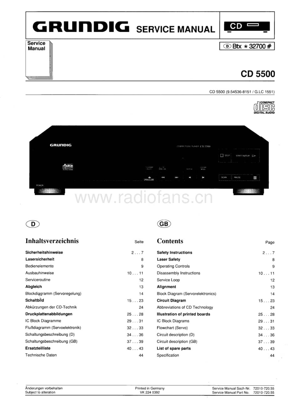 GrundigCD5500 维修电路图、原理图.pdf_第1页