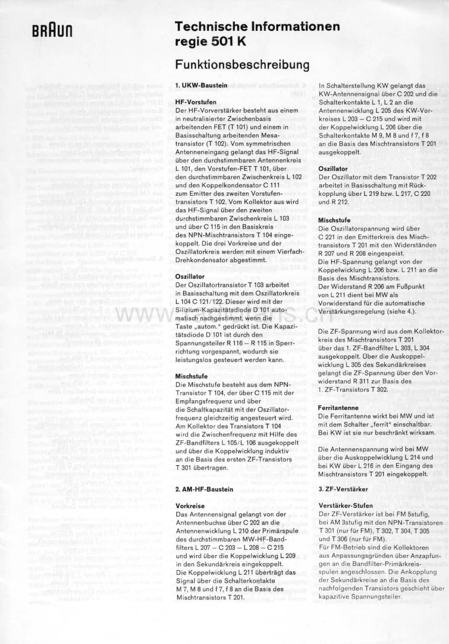 BraunRegie501KServiceManual电路原理图.pdf_第1页