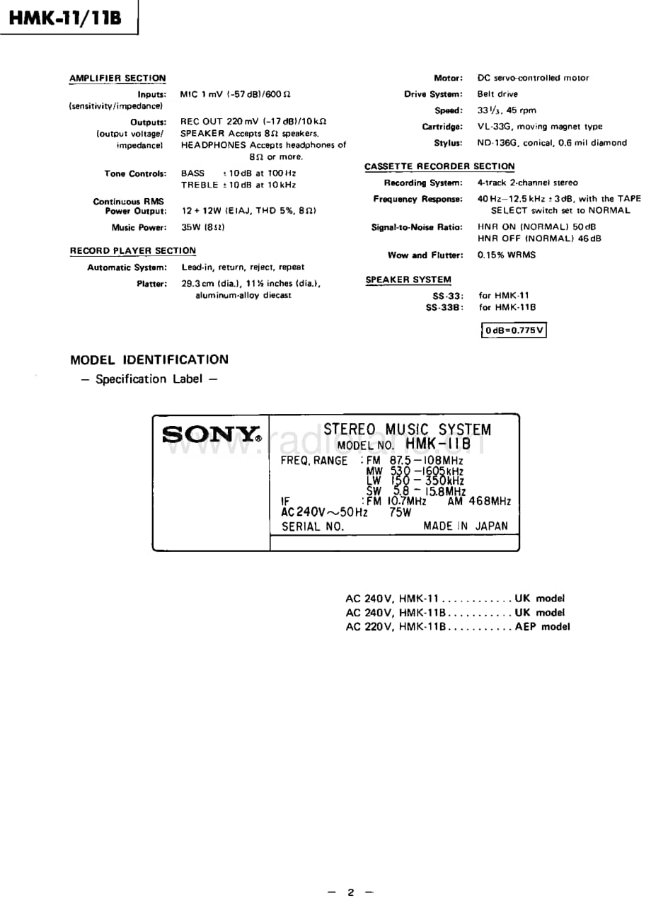 Sony_HMK-11 电路图 维修原理图.pdf_第2页