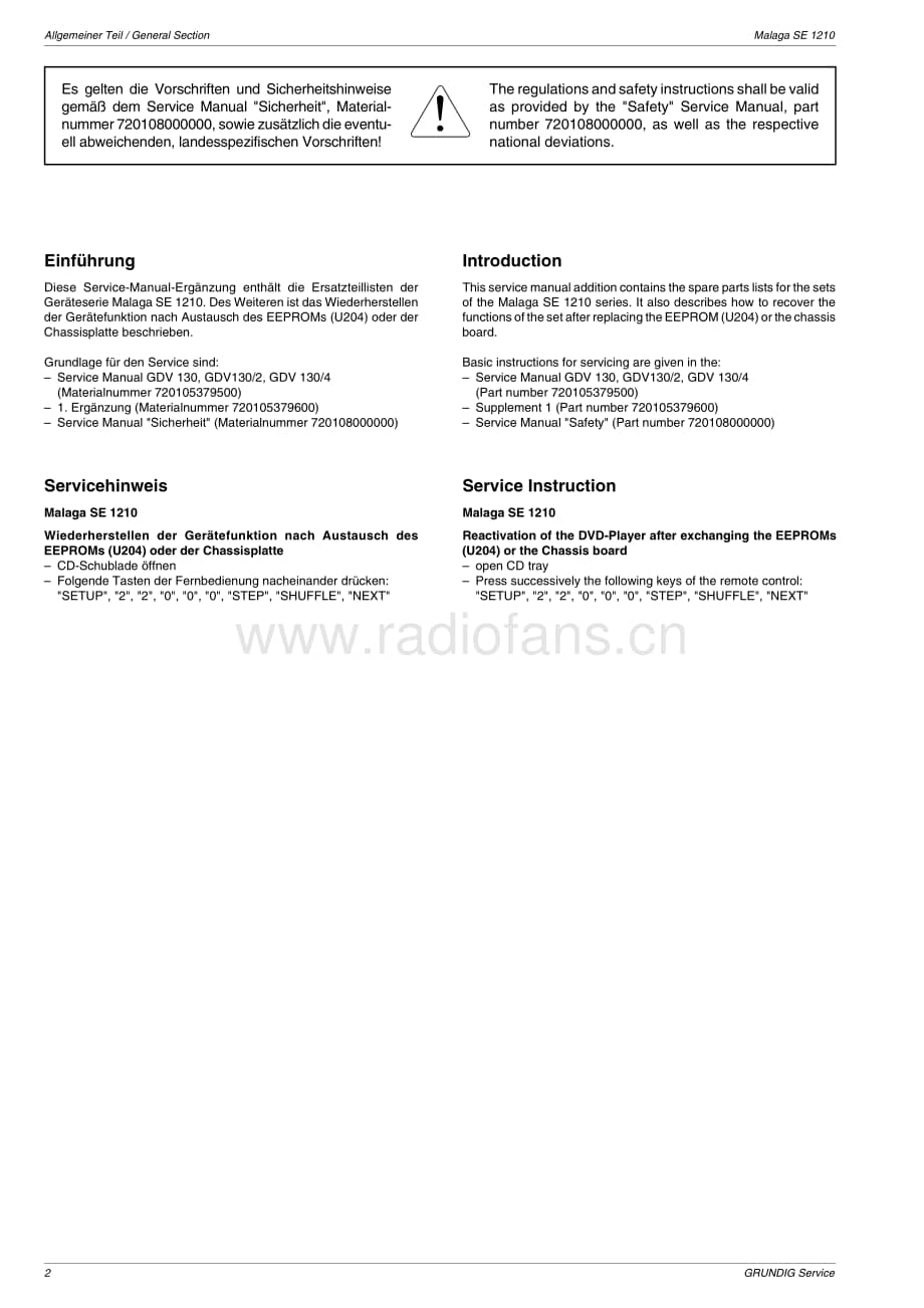 GrundigSE1210 维修电路图、原理图.pdf_第2页