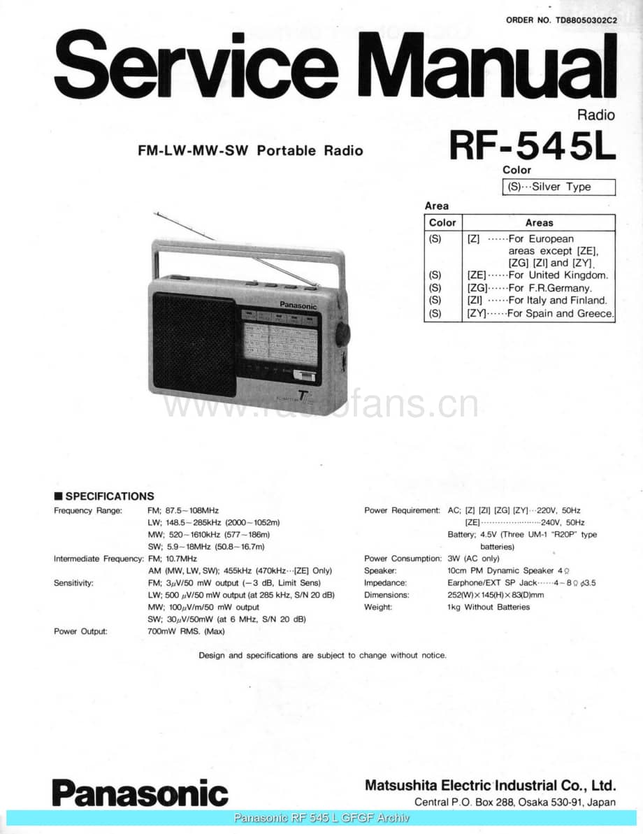 Panasonic_RF-545L_sch 电路图 维修原理图.pdf_第1页