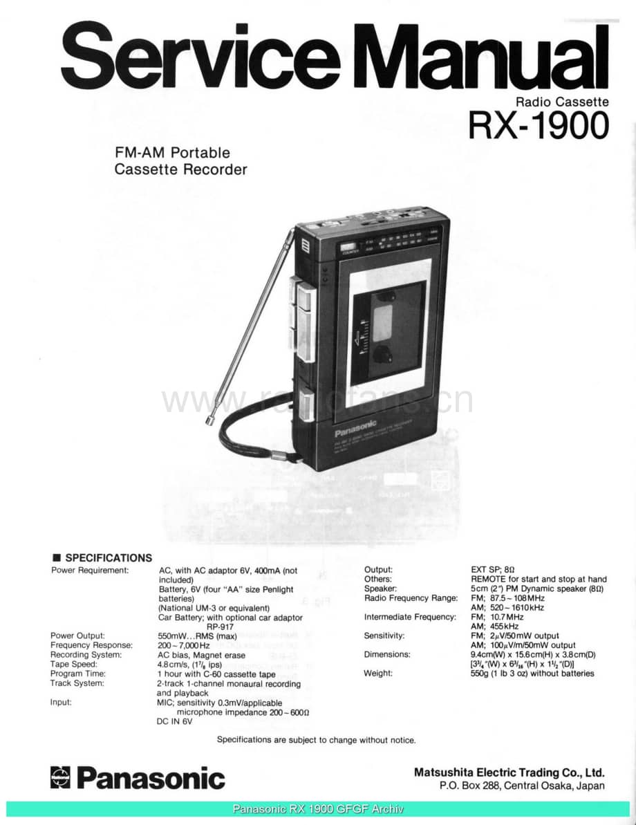Panasonic_Rx-1900_sch 电路图 维修原理图.pdf_第1页