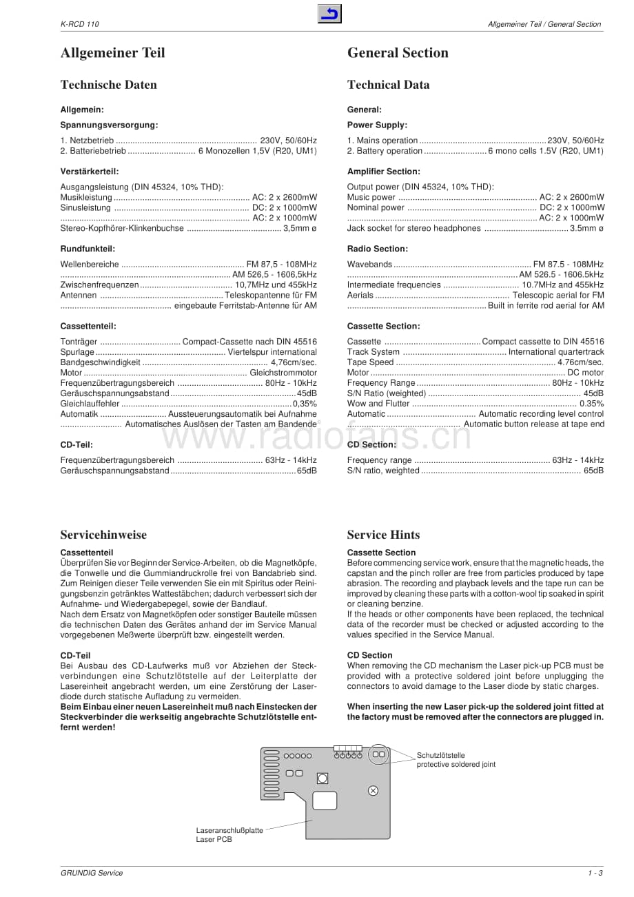 GrundigKRCD110 维修电路图、原理图.pdf_第3页