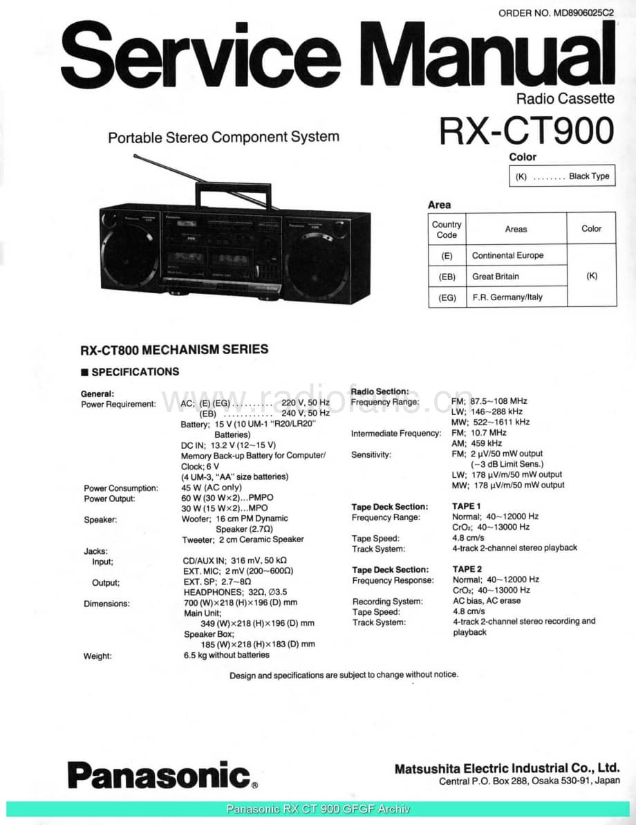 Panasonic_RX-CT900_sch 电路图 维修原理图.pdf_第1页
