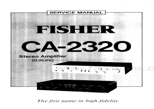 FisherCA2320ServiceManual 电路原理图.pdf