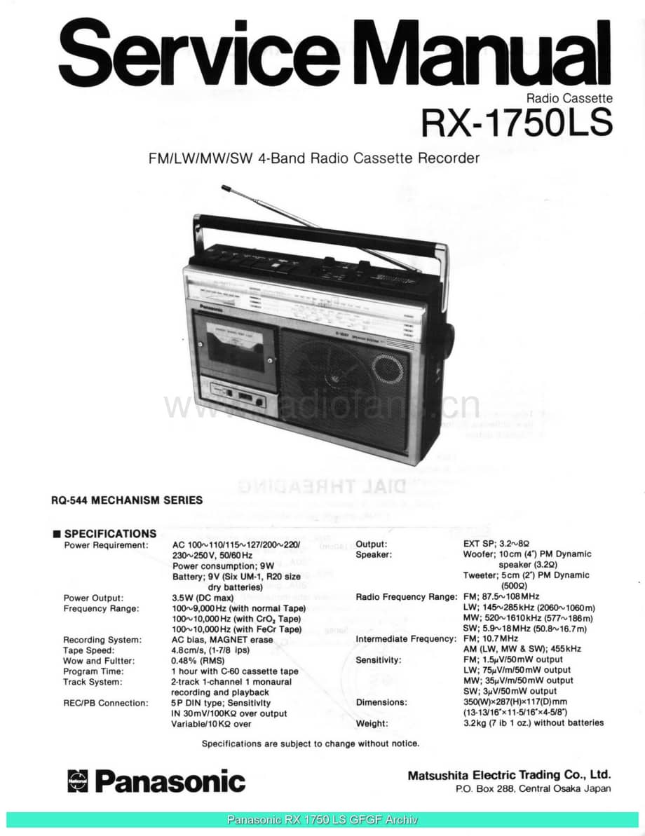 Panasonic_RX-1750LS_sch 电路图 维修原理图.pdf_第1页