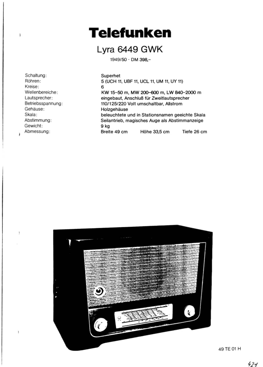 Telefunken6449GWK维修电路图、原理图.pdf_第1页