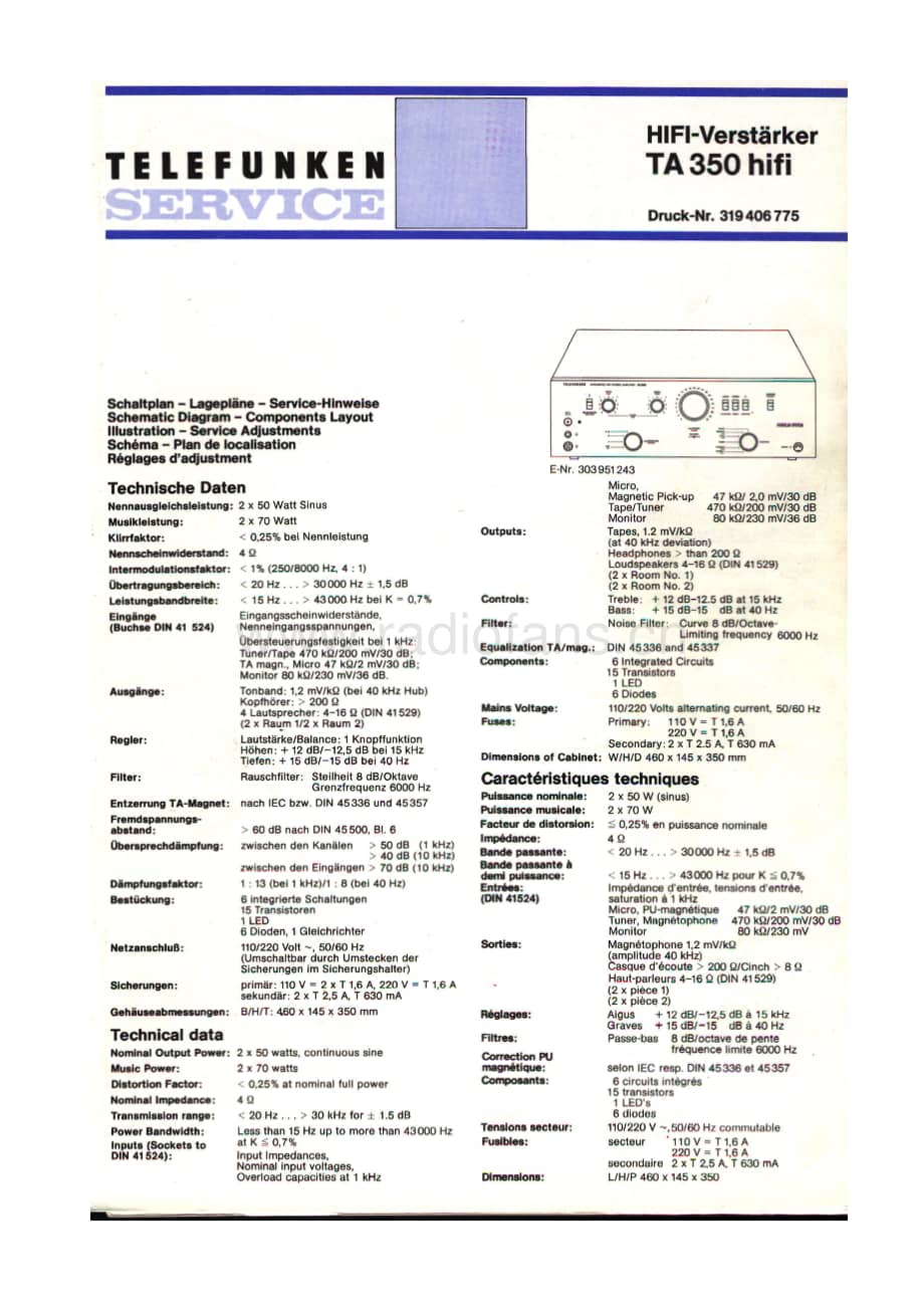 TelefunkenTA350维修电路图、原理图.pdf_第1页