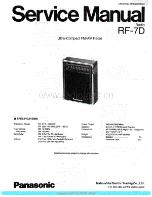 Panasonic_RF-7D_sch 电路图 维修原理图.pdf