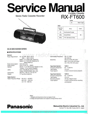 Panasonic_RX-FT600_sch 电路图 维修原理图.pdf