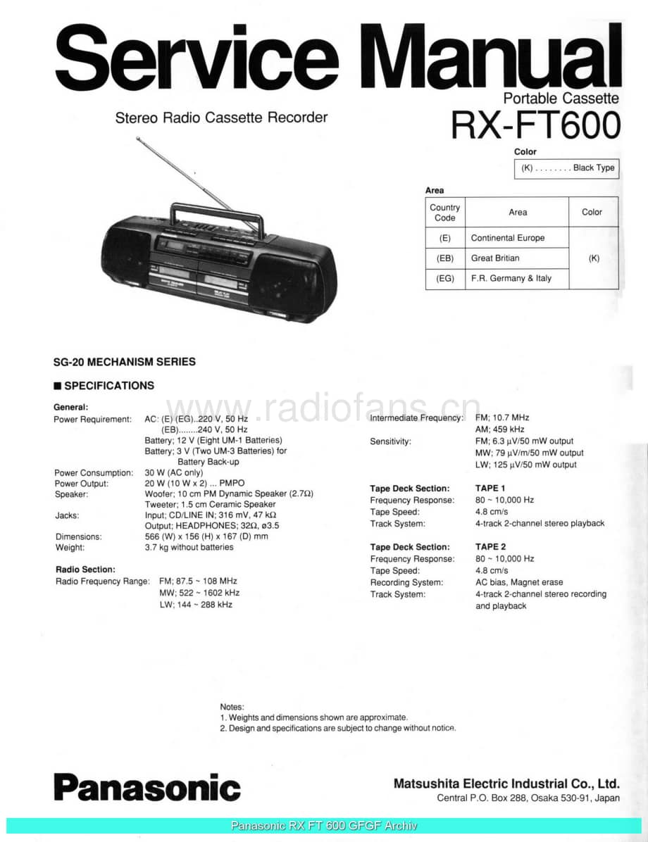 Panasonic_RX-FT600_sch 电路图 维修原理图.pdf_第1页