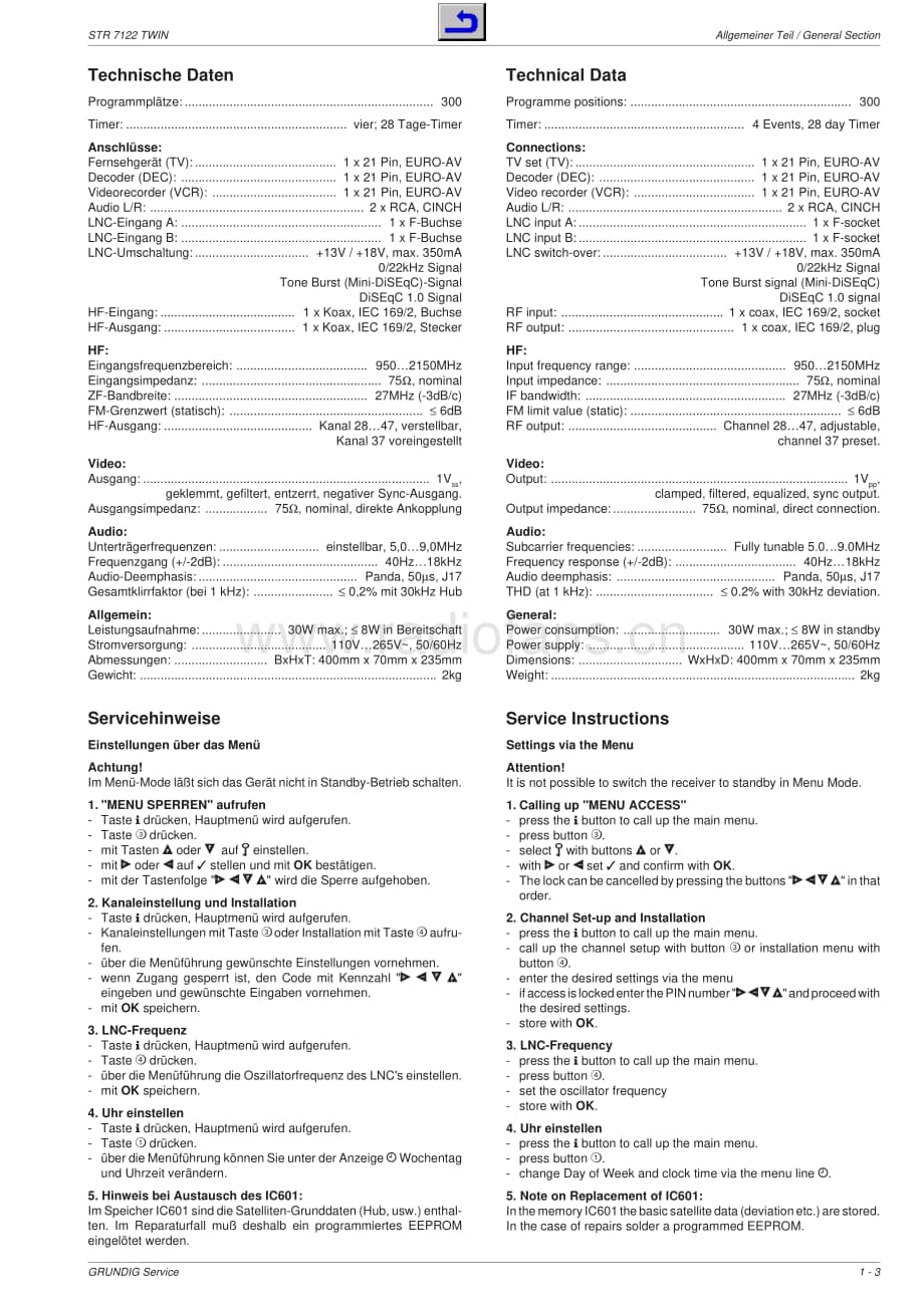 GrundigSTR7122TWIN 维修电路图、原理图.pdf_第3页