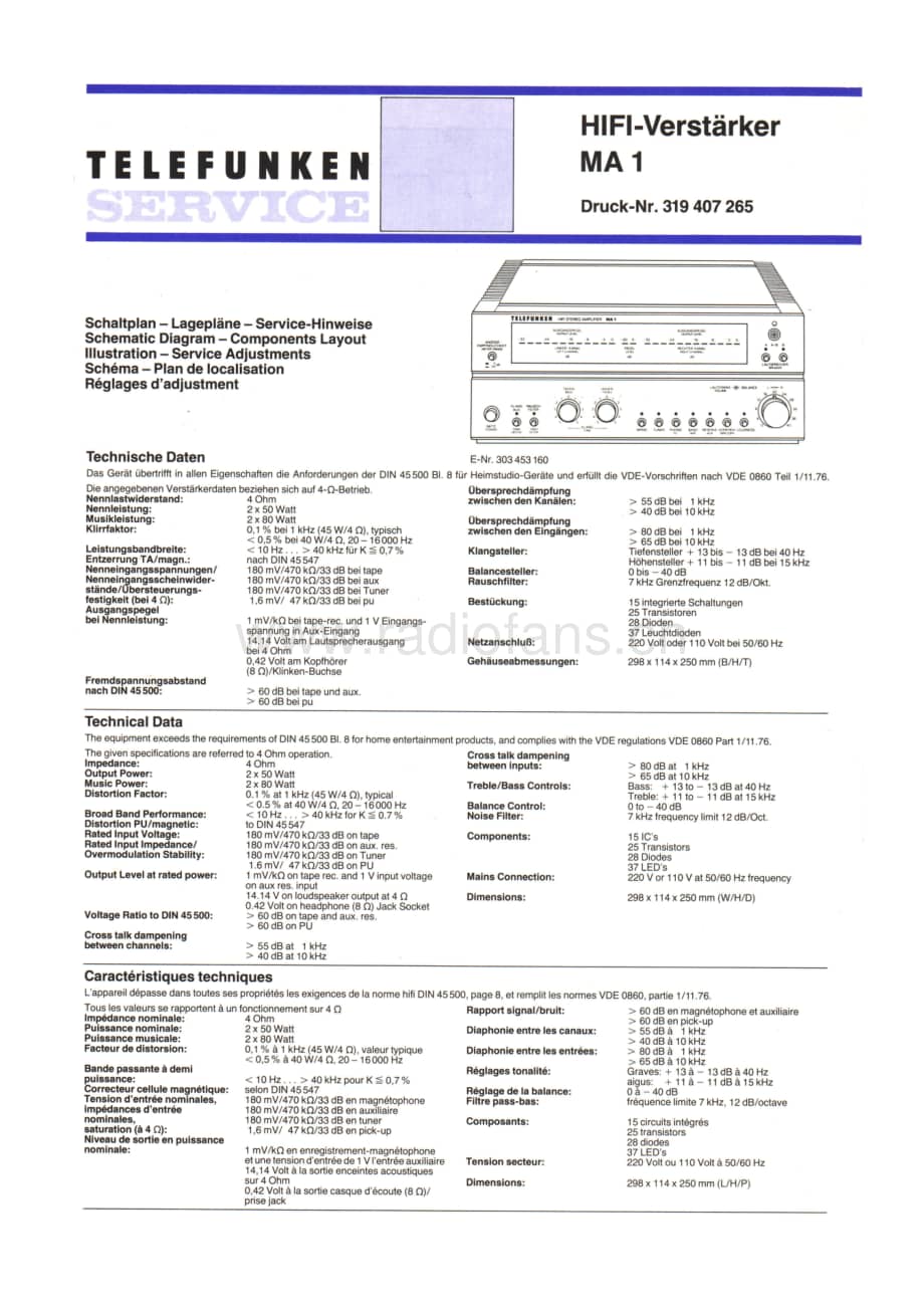TelefunkenMA1维修电路图、原理图.pdf_第1页