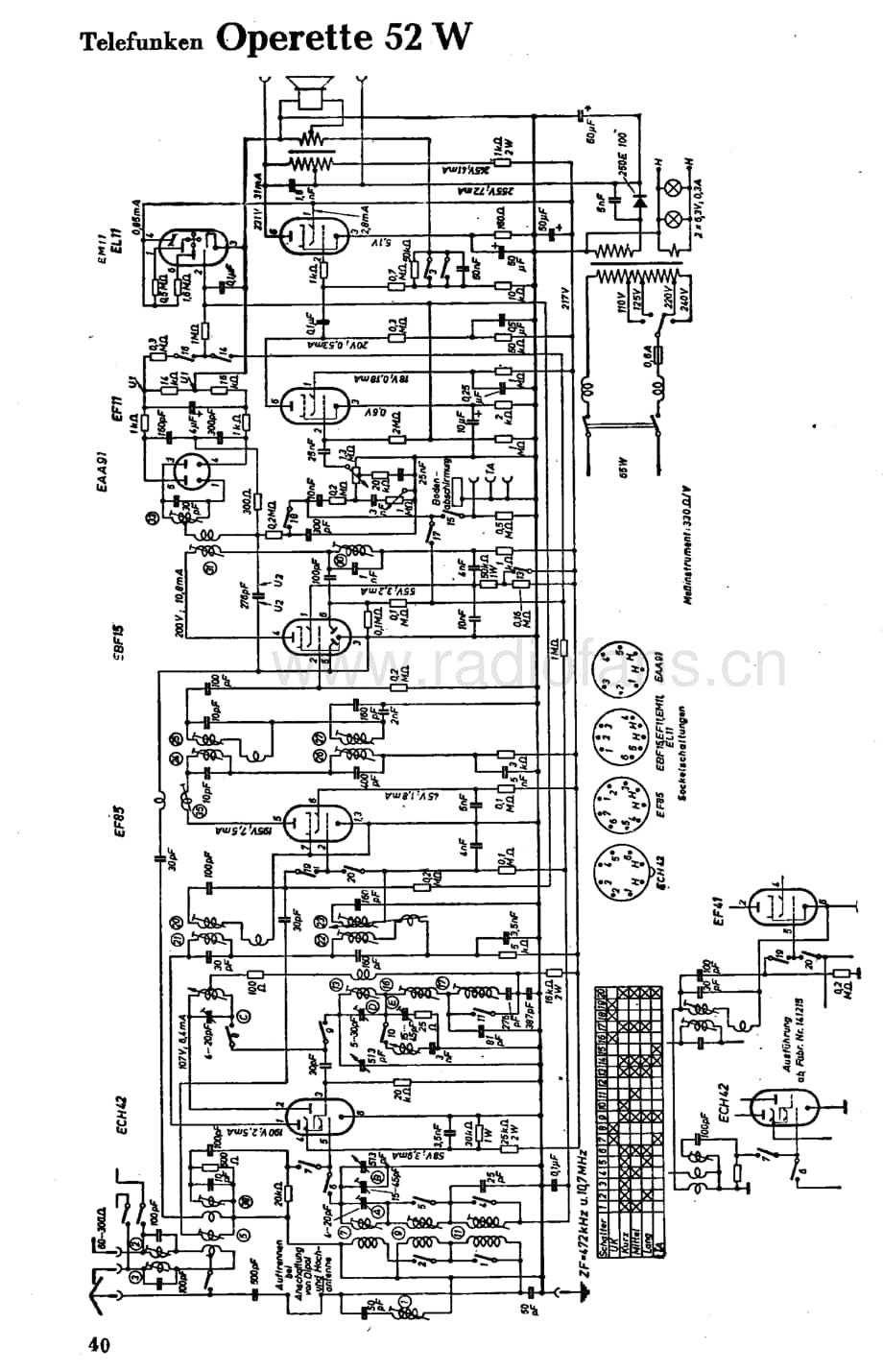 TelefunkenOperette52W维修电路图、原理图.pdf_第1页
