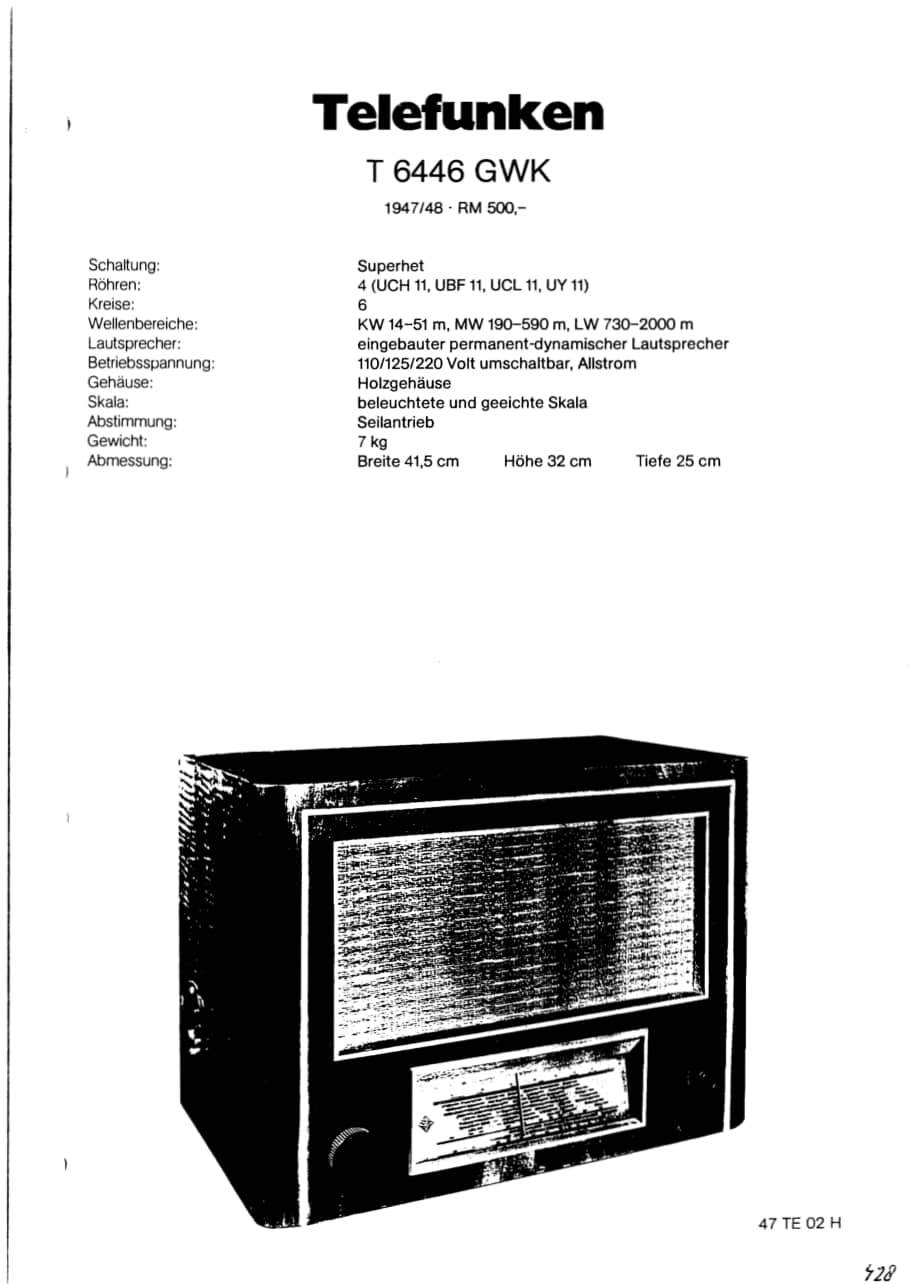 Telefunken6446GWK维修电路图、原理图.pdf_第1页