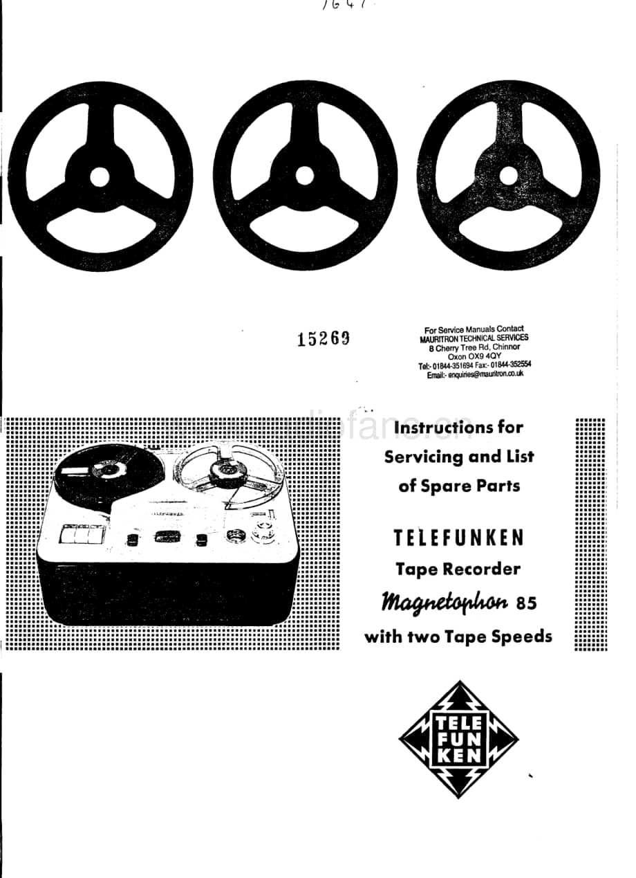 TelefunkenMagnetophon85维修电路图、原理图.pdf_第1页
