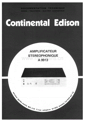 ContinentalEdisonA9913 维修电路图 原理图.pdf