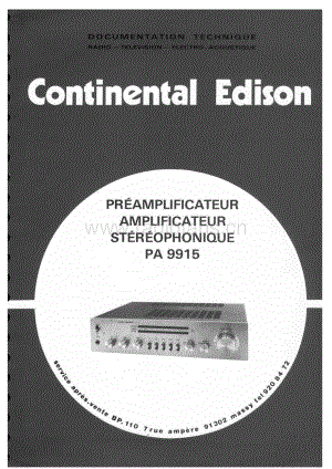 ContinentalEdisonPA9915 维修电路图 原理图.pdf