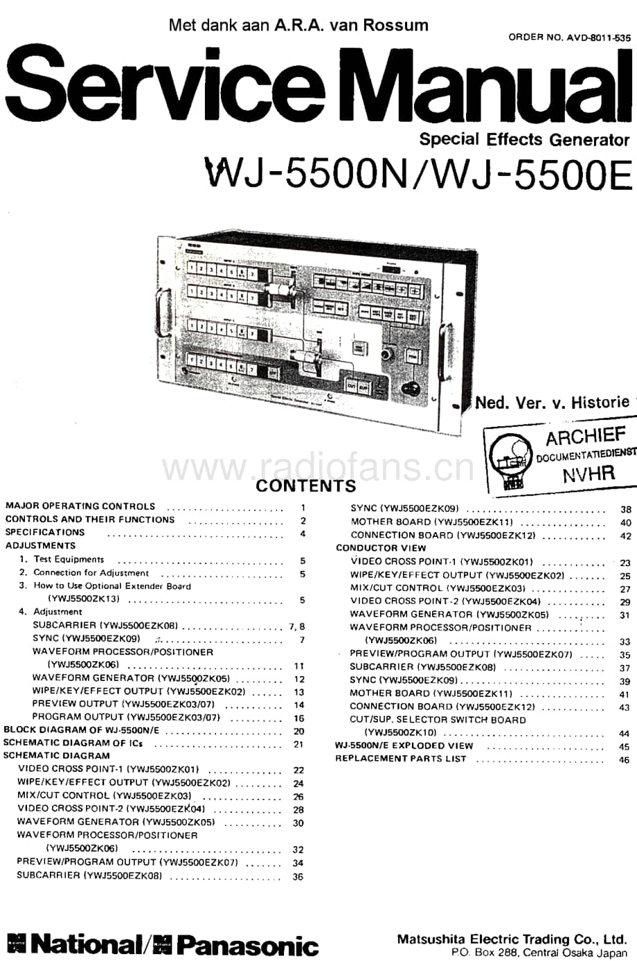 Panasonic_WJ-5500 电路图 维修原理图.pdf_第1页