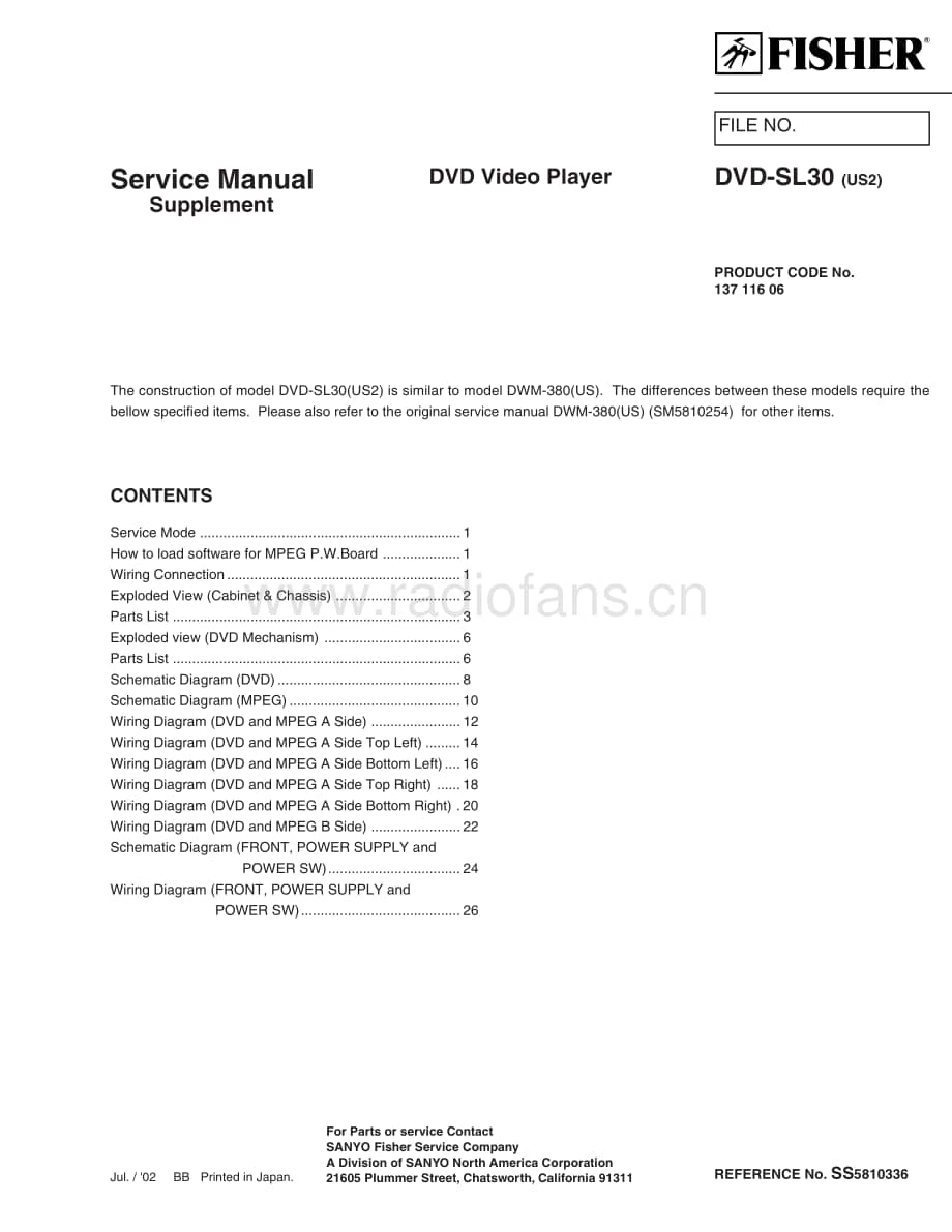 FisherDVDSL30ServiceManual 电路原理图.pdf_第1页