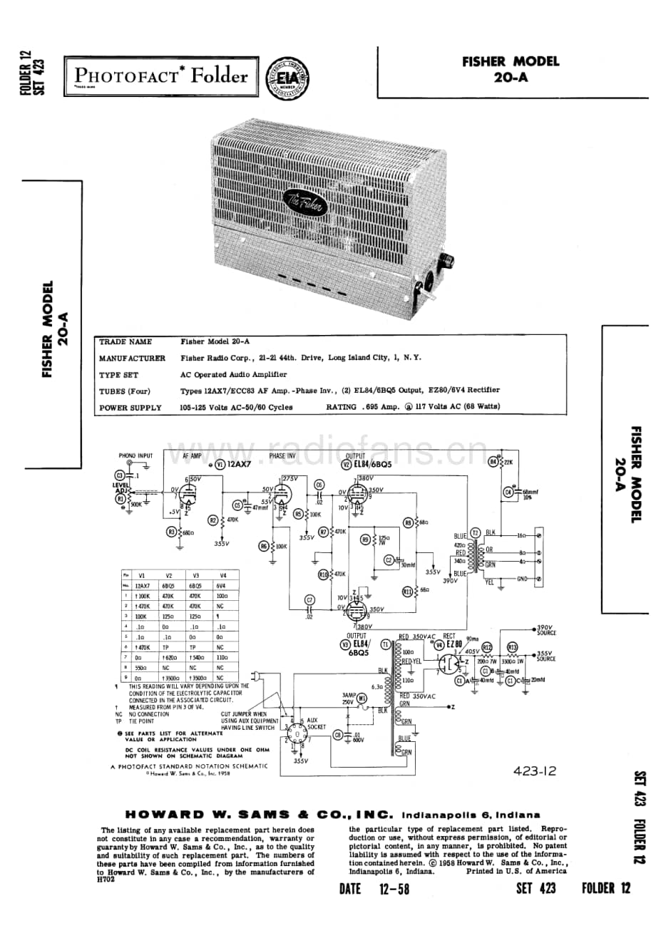 Fisher20AServiceManual 电路原理图.pdf_第1页