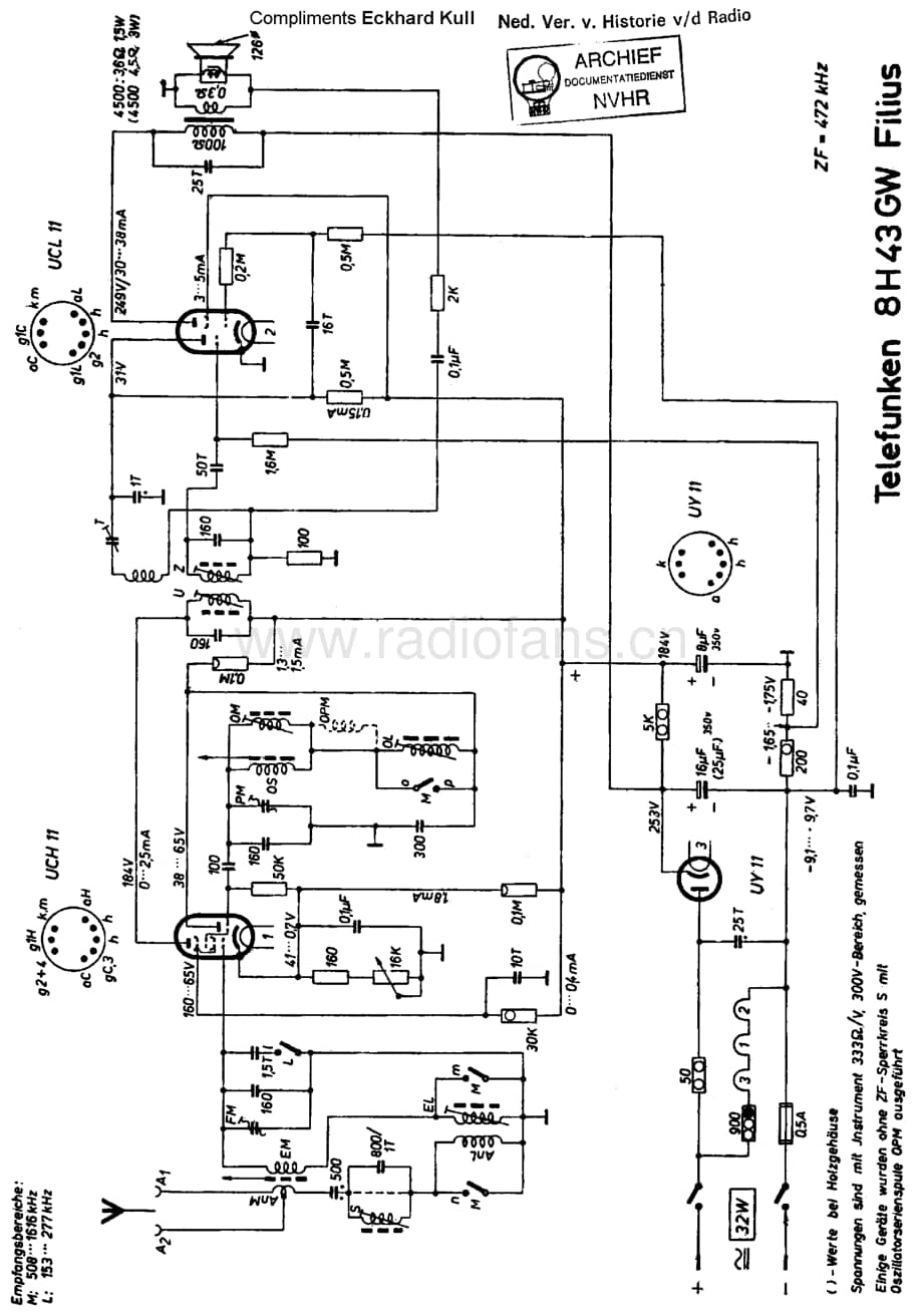 Telefunken_8H43GW 维修电路图 原理图.pdf_第1页