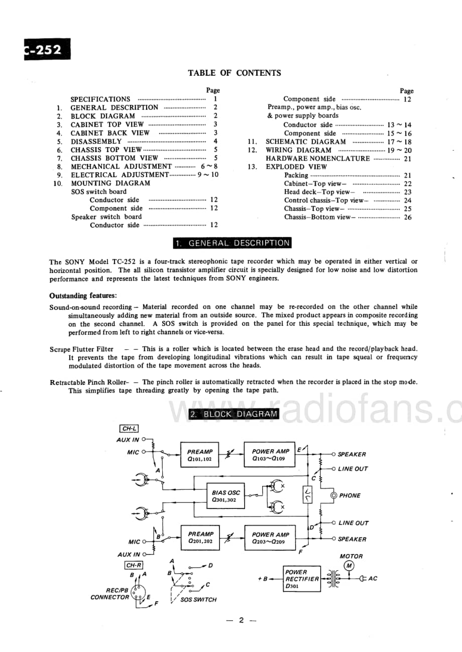 Sony TC-252 电路图 维修原理图.pdf_第2页