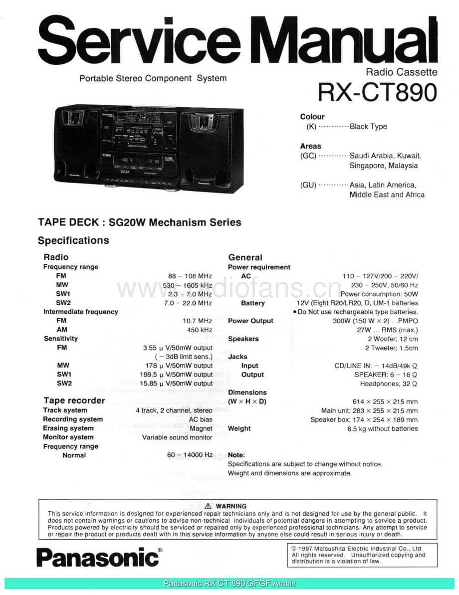 Panasonic_RX-CT890_sch 电路图 维修原理图.pdf_第1页