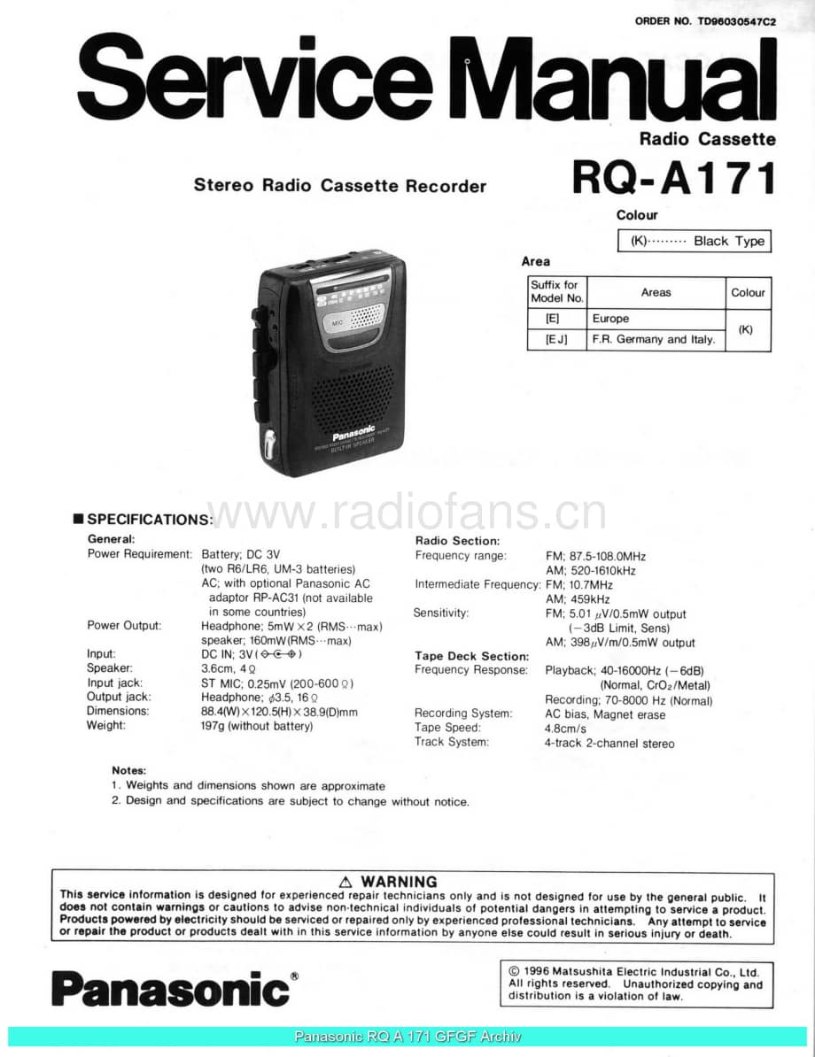 Panasonic_RQ-A171_sch 电路图 维修原理图.pdf_第1页