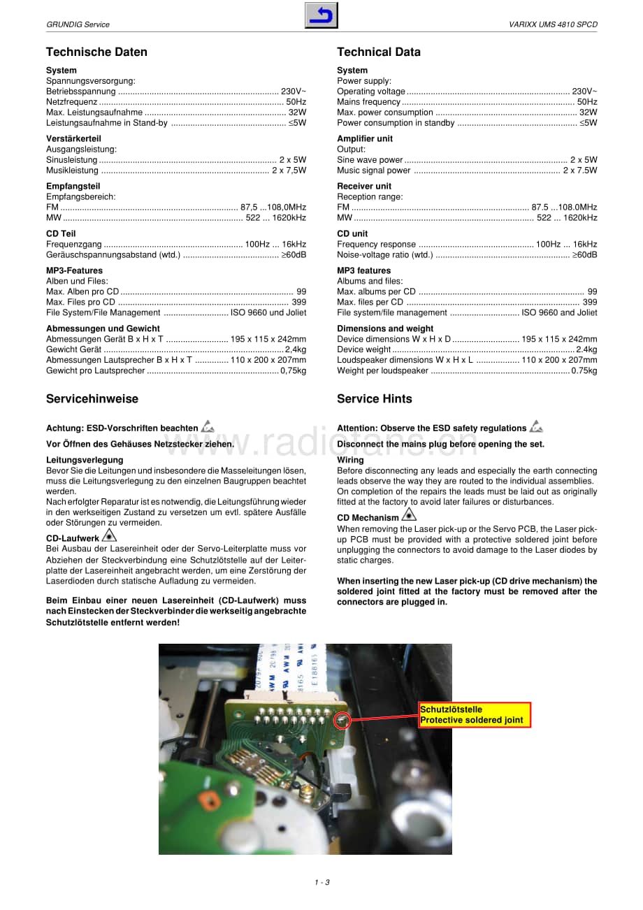GrundigUMS4810SPCD 维修电路图、原理图.pdf_第3页