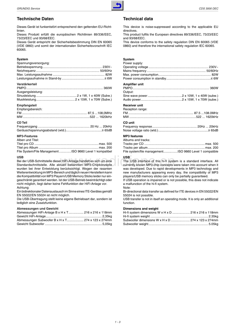 GrundigCDS3000DEC 维修电路图、原理图.pdf_第3页