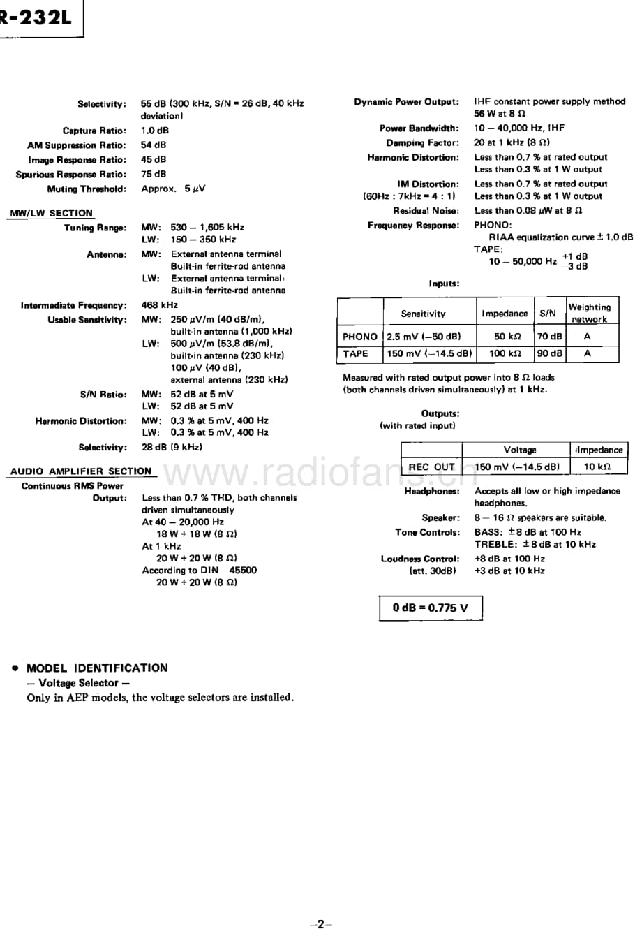 Sony_STR-232 电路图 维修原理图.pdf_第2页