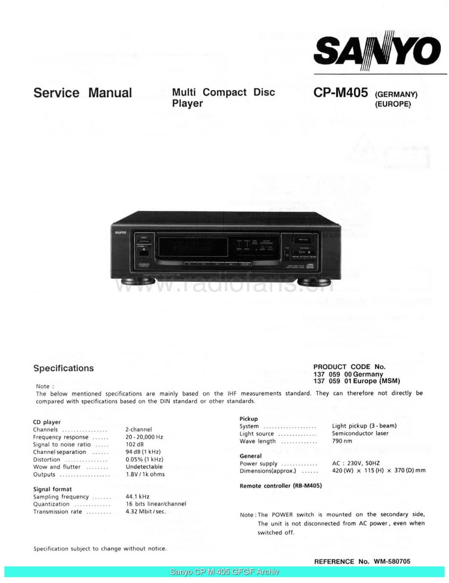 Sanyo_CPM405_sch 电路图 维修原理图.pdf_第1页